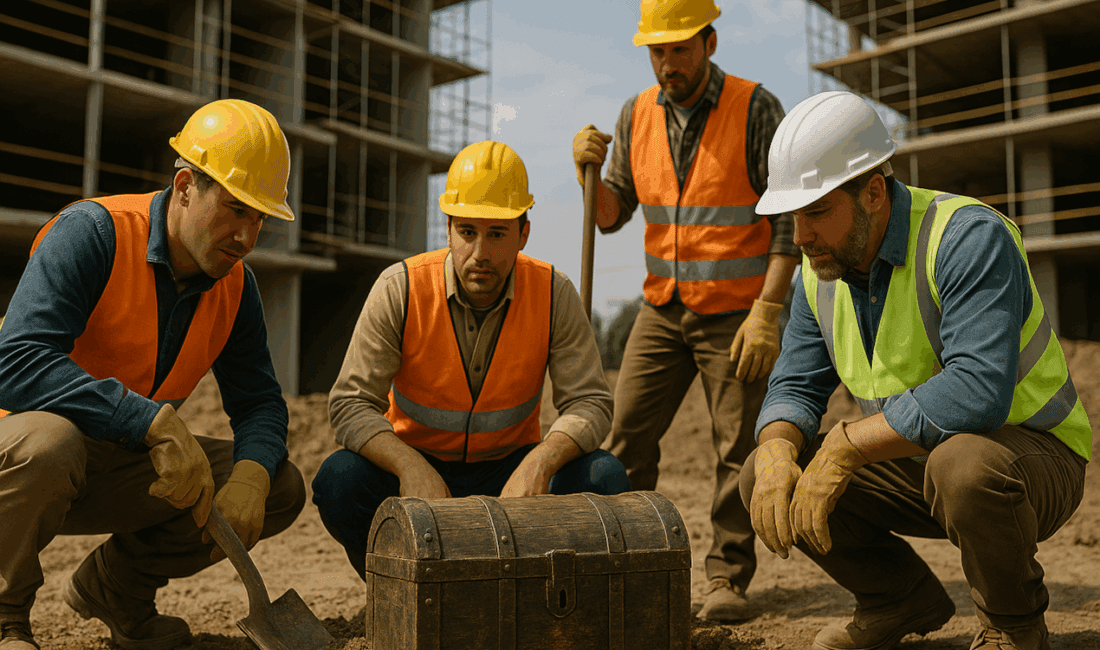 Hindistan’da ev inşaatı sırasında çalışan işçiler, kazı yaparken altın ve