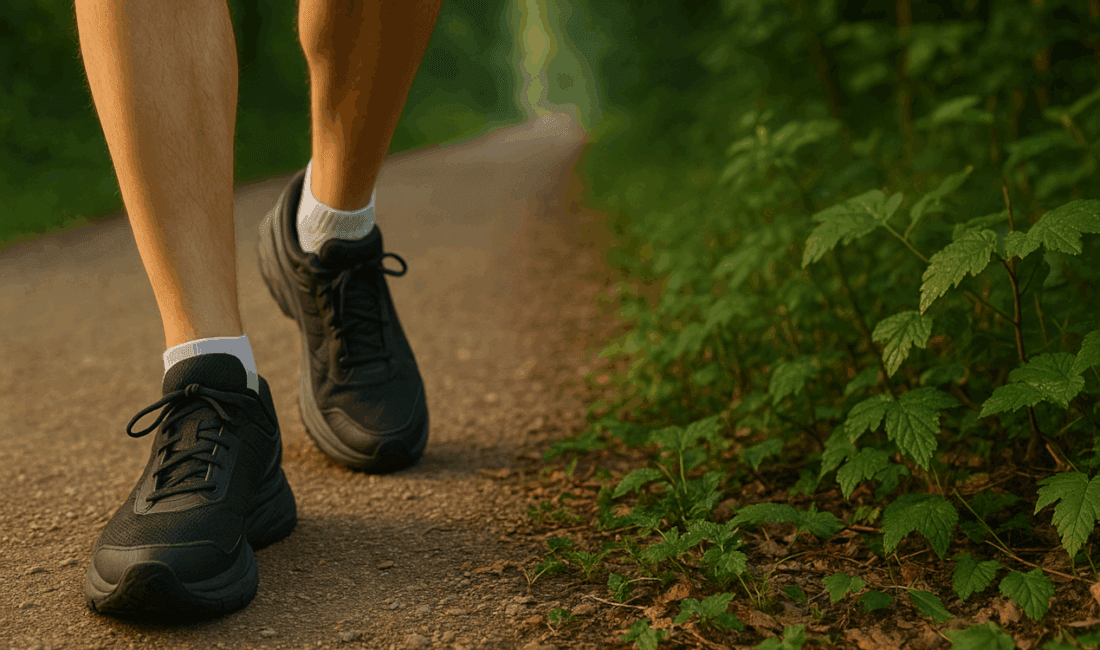 Doğada yürüyüş yapan iki turist, bir duvarın içinde gizlenmiş iki