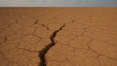 Kongo Demokratik Cumhuriyeti'nde yer alan geniş zemin çatlaklarının giderek büyüdüğü